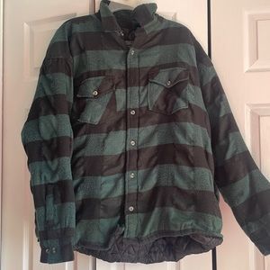 Green and black flannel jacket